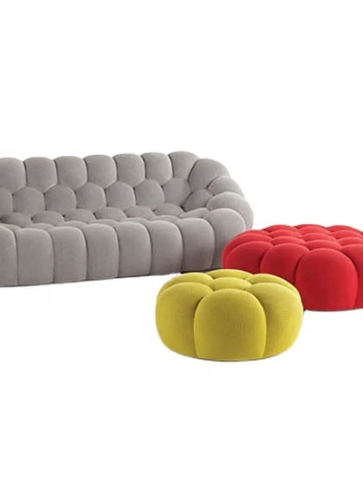 Rochebobois nowoczesna tkanina tapicerowana bańka sofa salon miękkie chmury sofa o strukturze plastra miodu zakrzywiony akcent zestaw sof