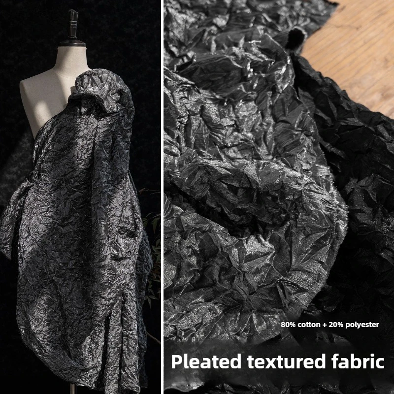 Gradient Special Pleated Pressed Fabric for Soft Texture DIY Sewing Shirt Dress Clothing Fashion Designer Cloth Material