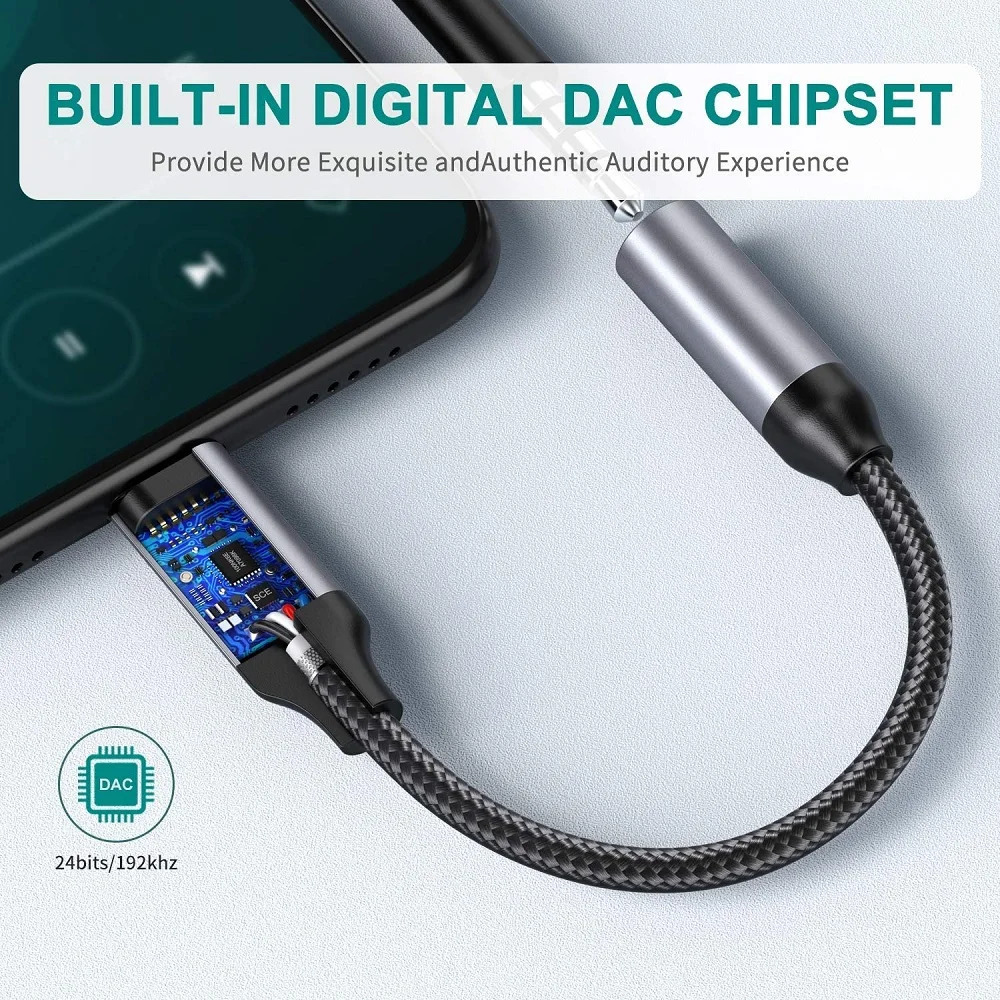 USB-C to 3.5mm Headphone Jack Adapter Type-C to Aux Audio Female Adapter Cable Cord Converter for iPhone Samsung Huawei Xiaomi