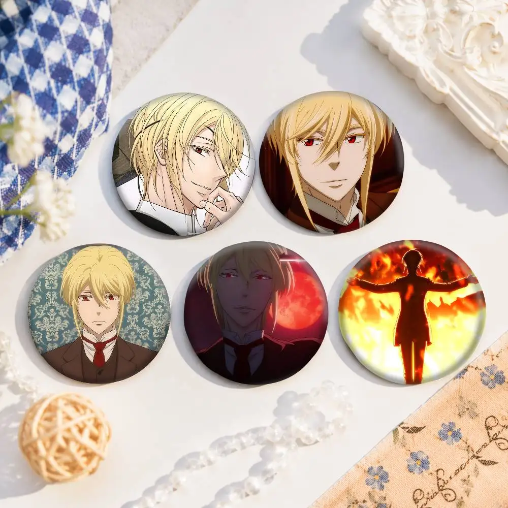 A-W-William J-James-s Moriarty Cartoon Round Brooches On Backpack Jacket Acrylic Button Pins Collection Gifts
