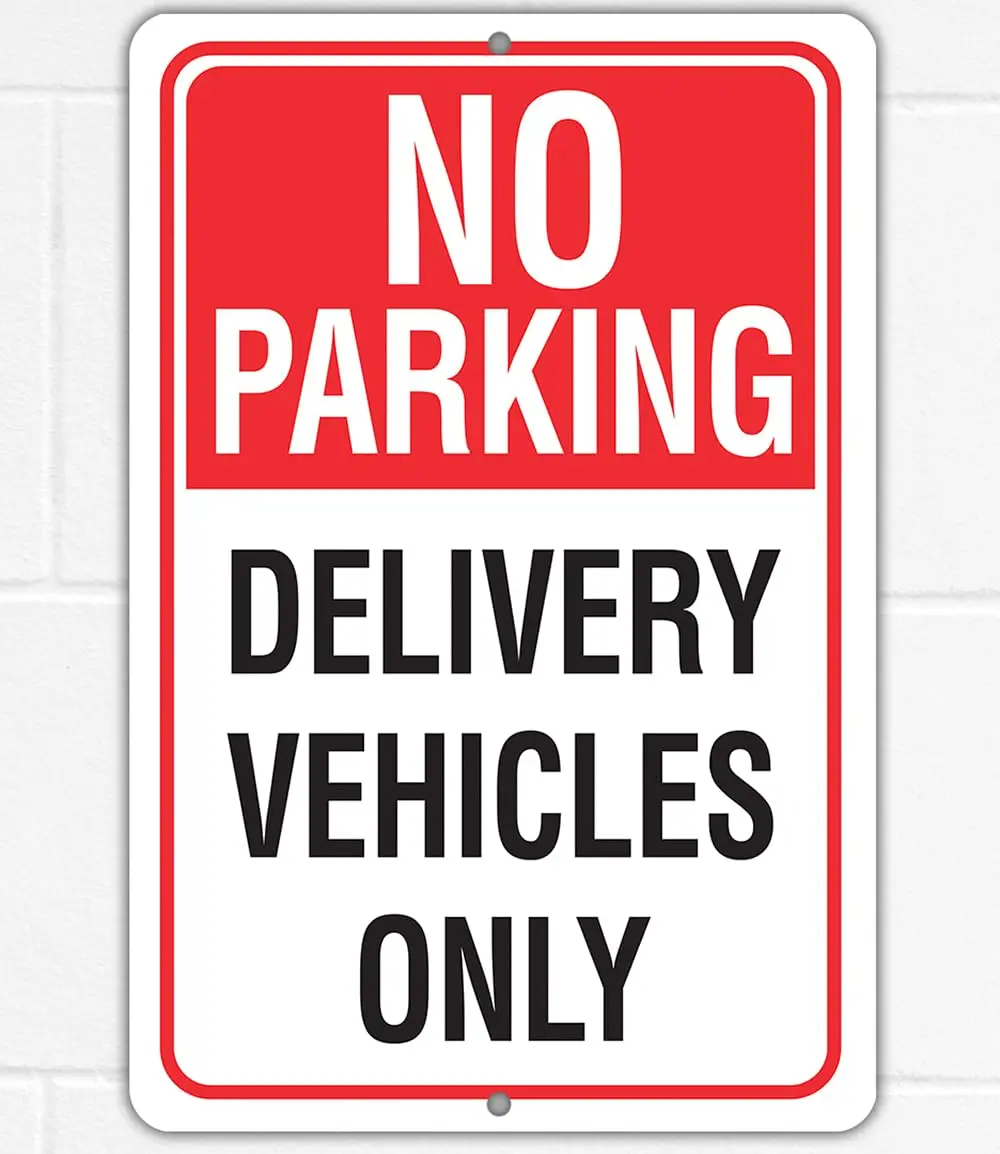 Delivery Sign for Package ; Box Deliveries - No Parking Vehicles Only Sign, Porch and Yard Outdoor Signage