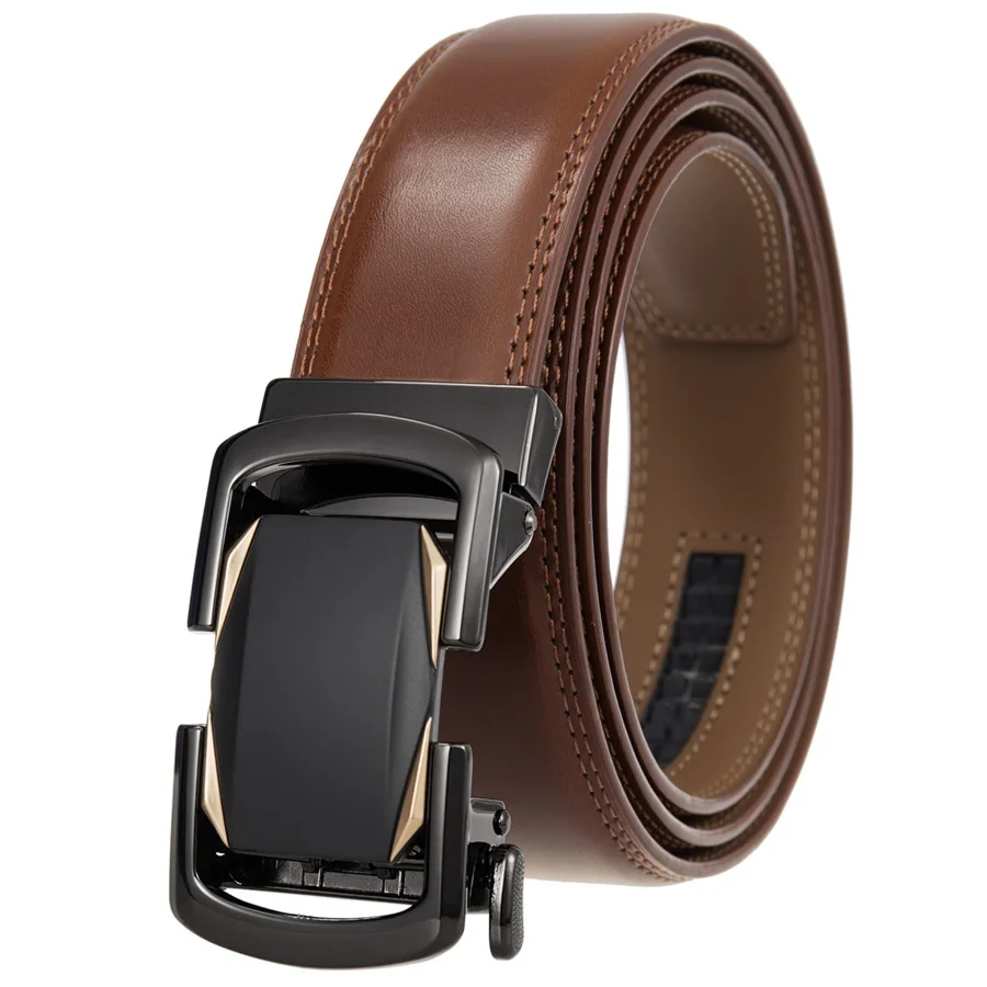 

Men Genuine Leather Belt New Male Belt Belts For Men Automatic Buckle Width:3.5cm Length:110-125cm