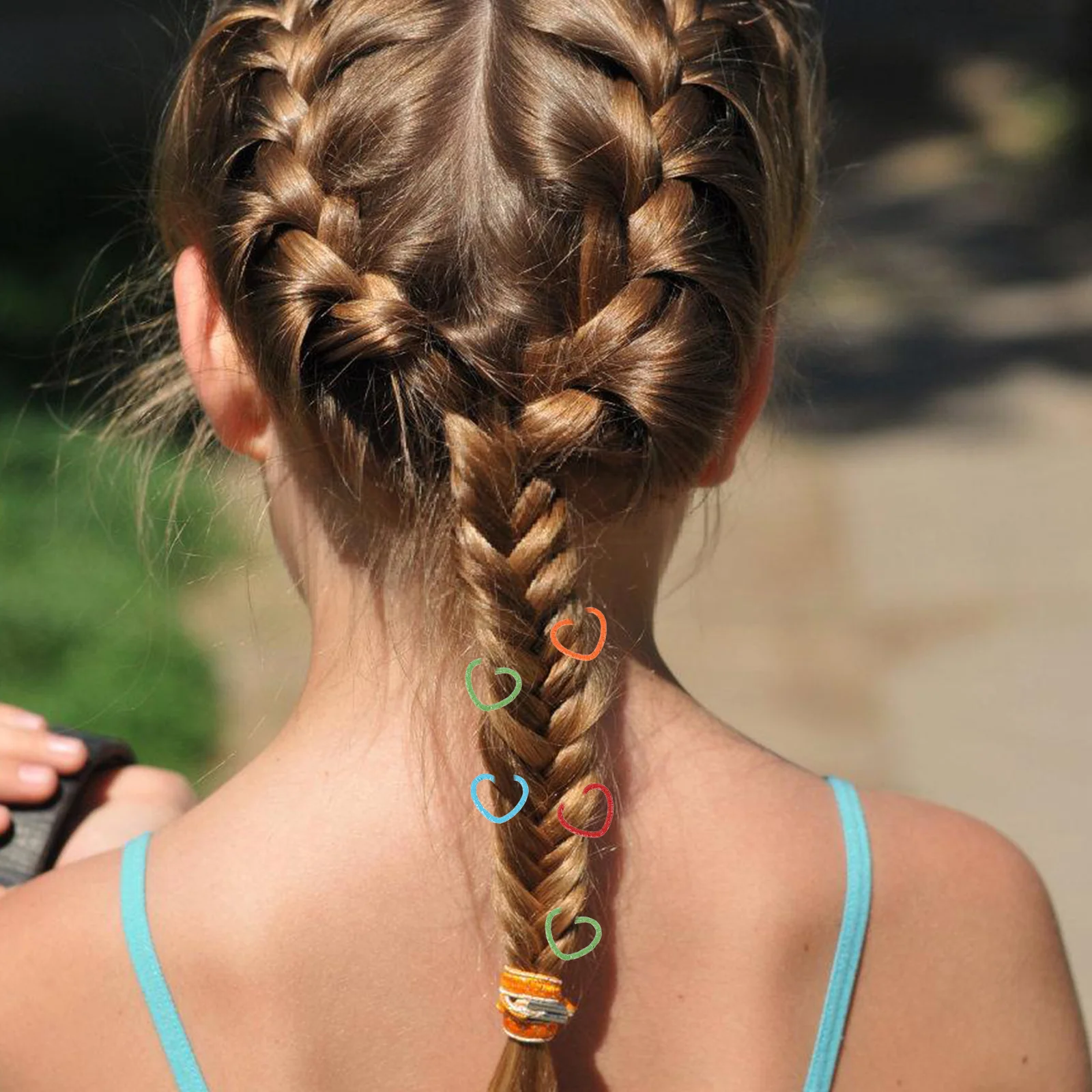 

50Pcs Metal Love Shape Hair Rings Colorful Braids Cuffs for Women Girls Stage Performances DIY Hairstyles Hair Accessories