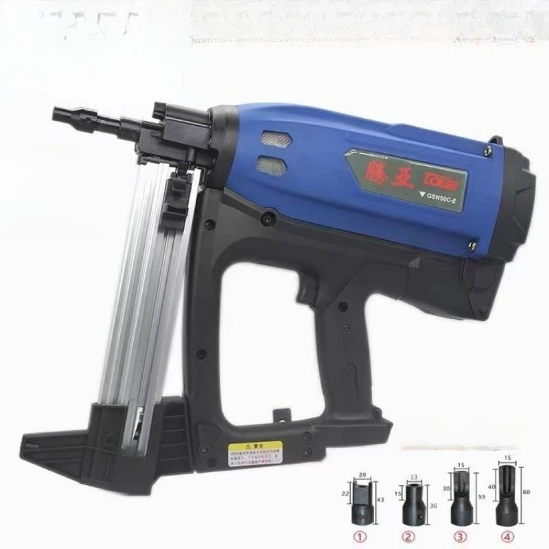 Heavy-duty continuous gas nail gun, electric cement concrete gun, automatic nailing of doors and windows