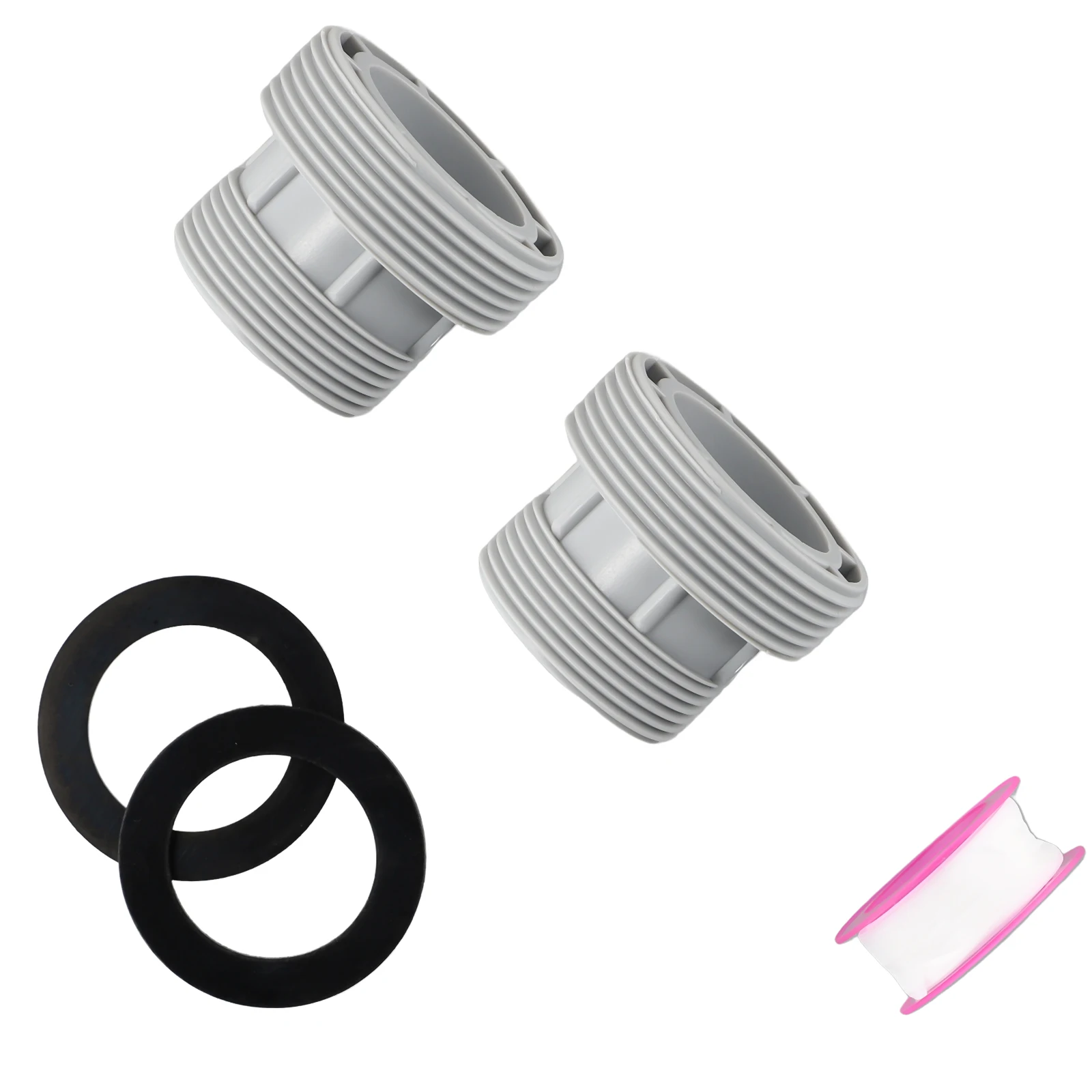 Above Ground Pool Adapter 40mm to 1 1/2 Inch Filter Hose Conversion Kit Includes Adapters O Rings and Tape for Easy Connection