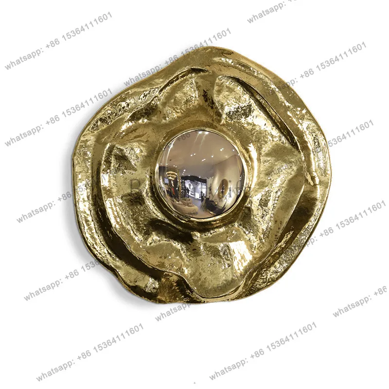 

Легкая роскошная металлическая латунная художественная инсталляция-зеркало для декора стен, подвесное украшение