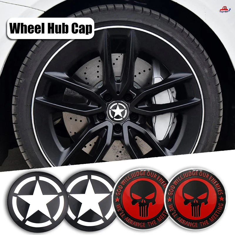 4Pcs 56mm Car Emblem Wheel Hub Cap Metal Stickers Accessories For Jeep Grand Cherokee Wrangler JK Gladiator Compass Renegade