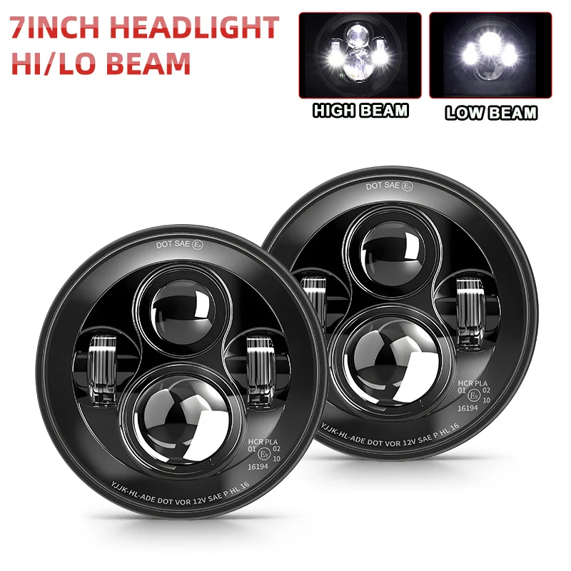UNISHINE 7 "Led Koplamp Motorfiets LED Koplamp DRL Angel Eyes voor Harley Honda Yamaha Jeep Lada Niva Stedelijke Auto H4 koplamp