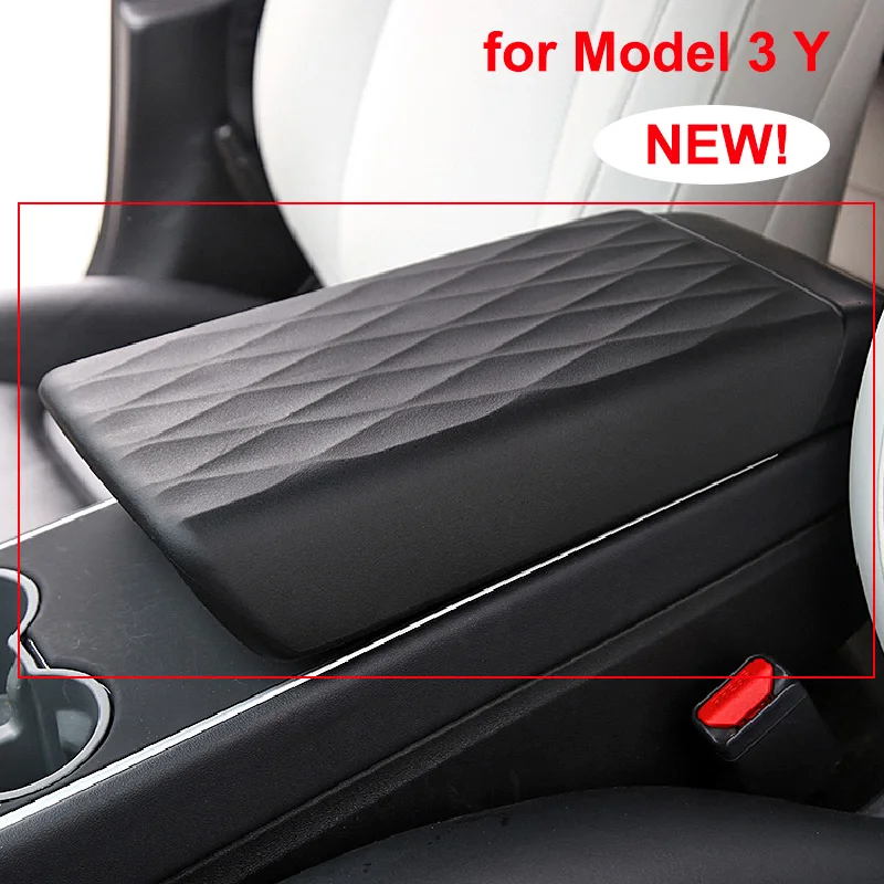 Model Y TPE Armrest Box Pad Cover Soft Case Car Center Console Arm Rest Lid Auto Central Latch for Tesla Model 3 Accessories Mat