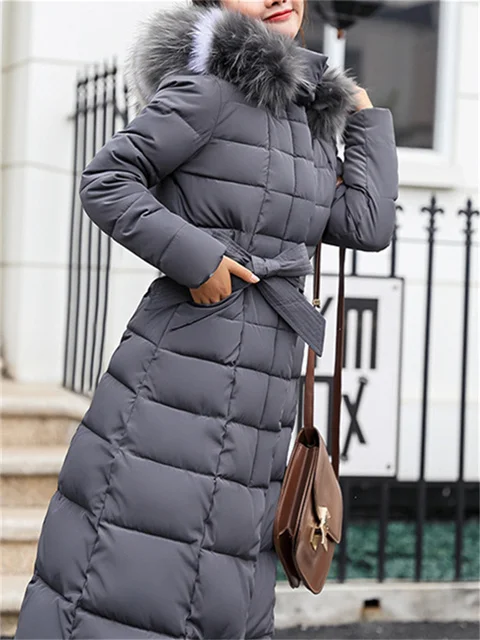 Elegant Long Parkas for Women Autumn Winter 2023 New Korean Fashion Hooded Thicken Warm Jackets Ladies Long Y2k Coats