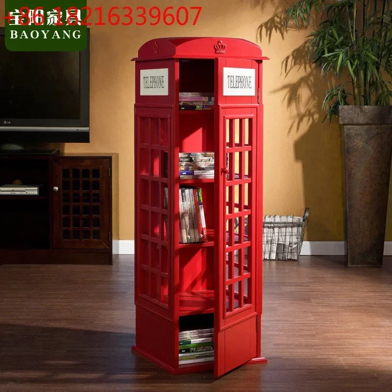 TAOStorage low cabinet creative British phone booth decoration with door retro American style