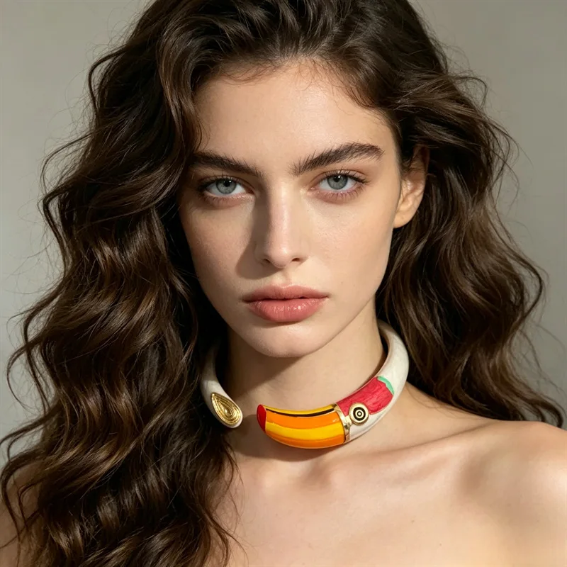 Colored Dropper Parrot Collar Necklace Bracelet Earrings Set Women Girl Gifts Fashion Jewelry Hot Sale Party Gift 2026 New Style