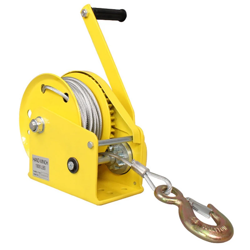 

1200 Pounds Wirerope Hand Operated Winch 10m Manual Traction Hoist Winch Crane Bidirectional Self-locking Small Portable Winch
