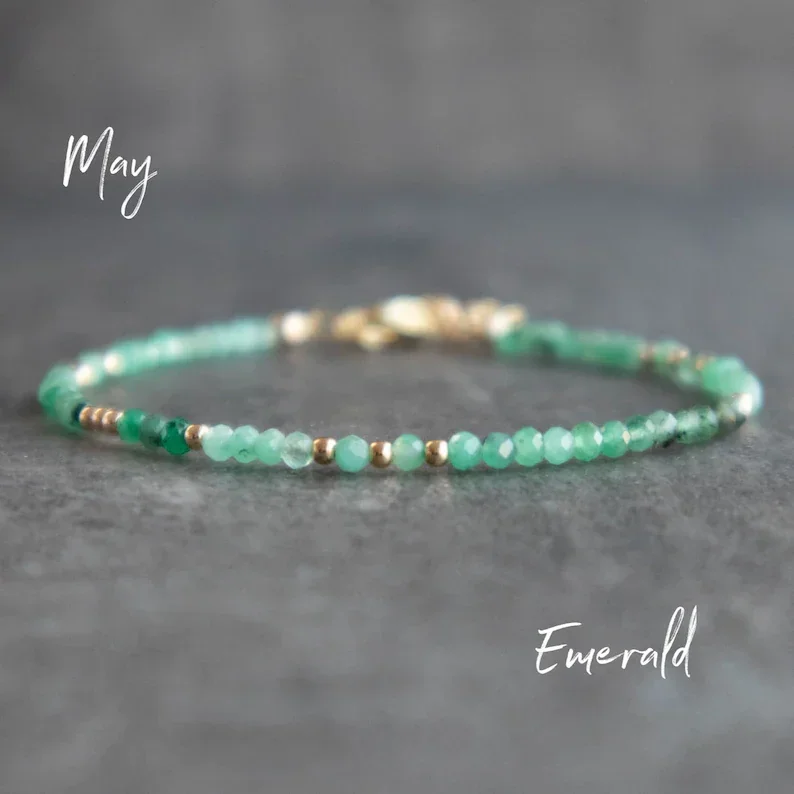 Emerald bracelet, lady's jewel bracelet, for her May birthday, emerald birthstone jewelry