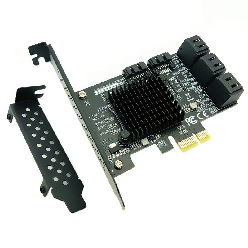 

Плата расширения PCI Express, 8 портов, SATA 3, PCI-E, SATA контроллер PCIE 1X на SATA, SATA 3.0 6 ГБ, адаптер, дополнительные карты для HDD SSD