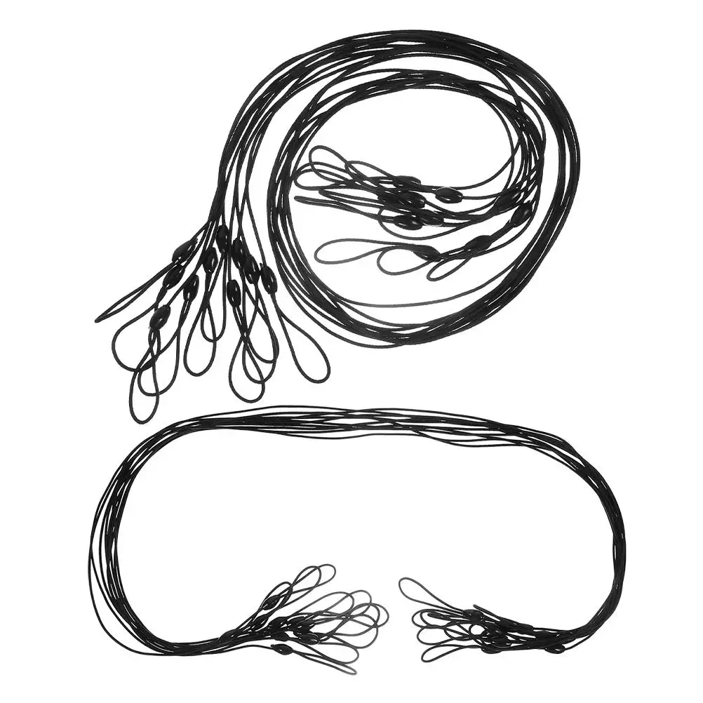 

50 шт., ремешок для стилуса, эластичная веревка против потери, черные стропы для ручек, инструментов, ключей, телефонов, пружинный шнур, сенсорный экран