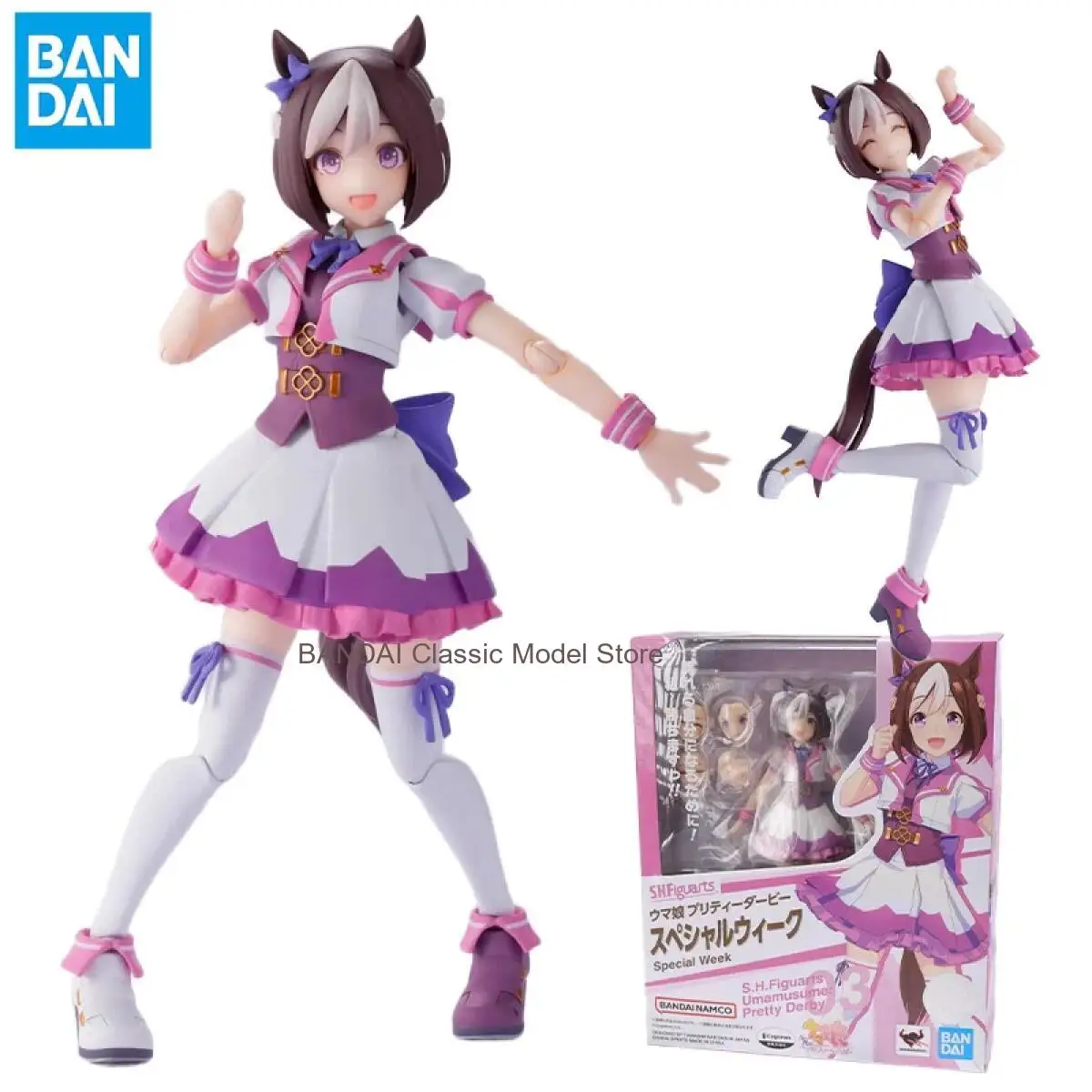 

Оригинальная сборная модель BANDAI S.H.Figuarts Umamusume Pretty Derby Special Week, коллекционная фигурка, игрушка, украшение