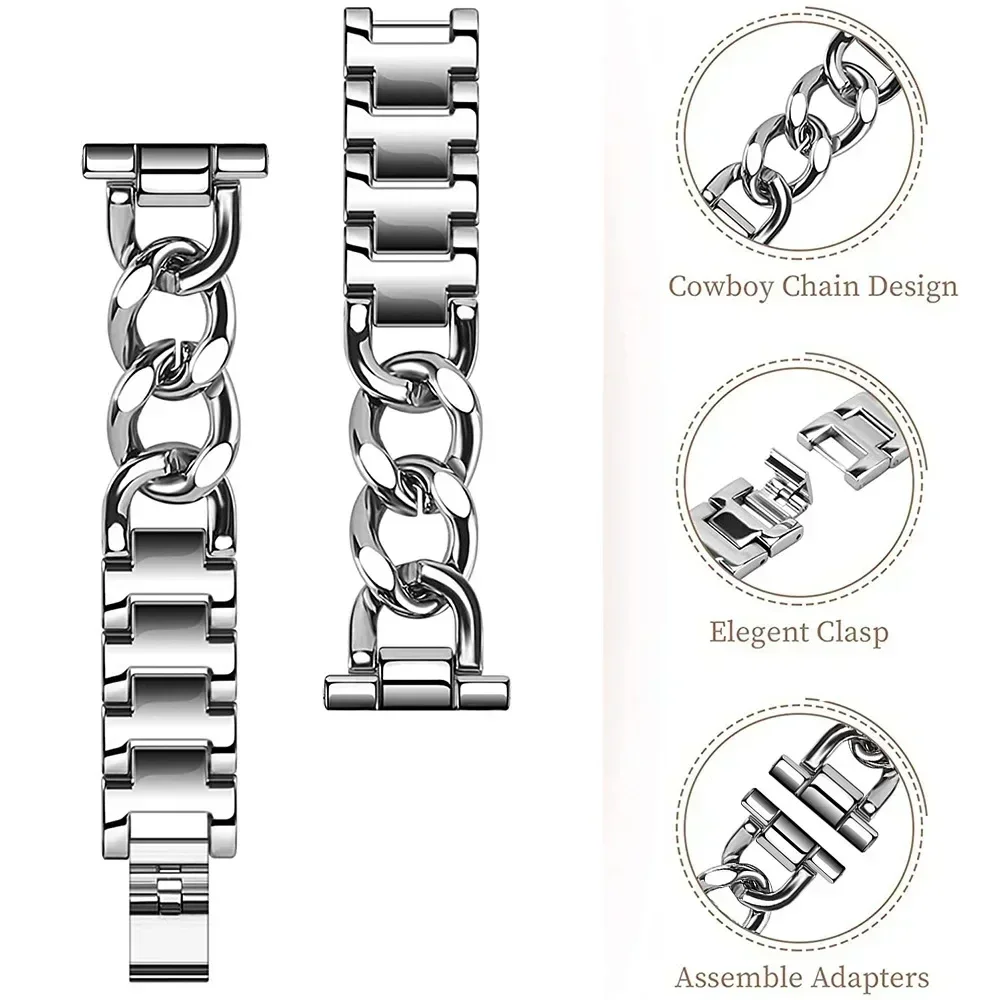 20mm 22mm Metal Chain Bracelet For Samsung Galaxy Watch 7 6 5 4 3 40 44mm Classic 42/46mm 43/47mm For Huawei GT3 GT4 Amazfit GTS image 6