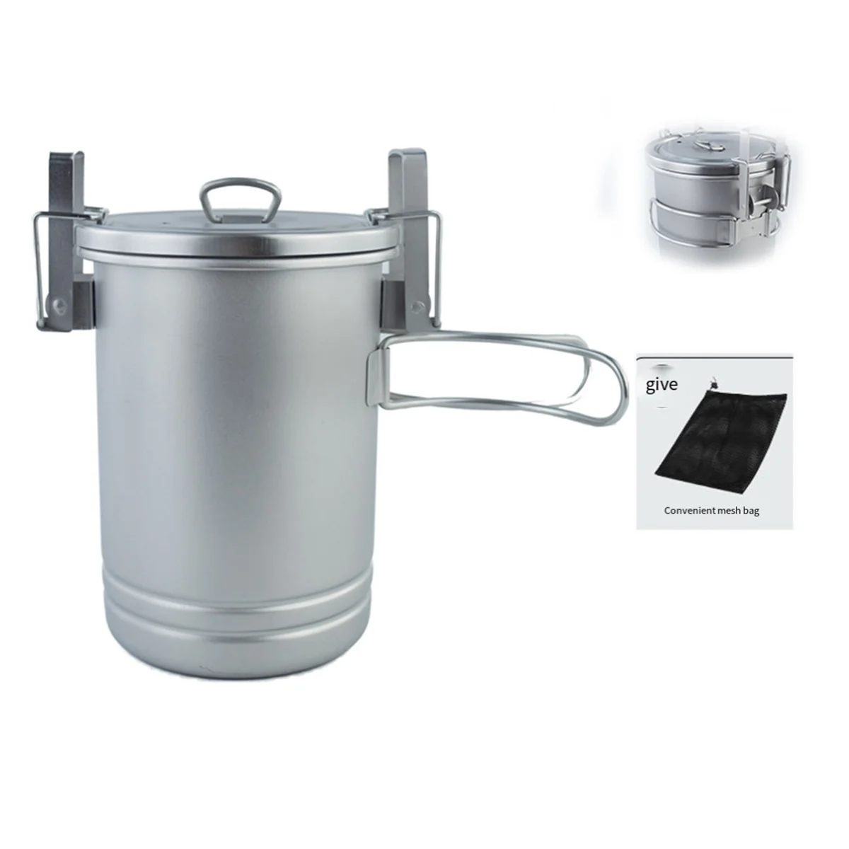 ABJV التخييم مجموعة الطبخ في الهواء الطلق المحمولة نزهة التخييم وعاء أوانٍ من الستانليس ستيل متعددة الوظائف السفر التخييم عموم التبعي #4