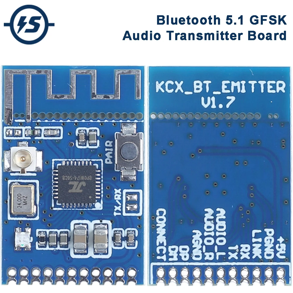 Bluetooth-Compatible 5.1 GFSK Stereo Audio Transmitter Board GFSK Wireless Transceiver Module DIY Speaker Headphones 5V