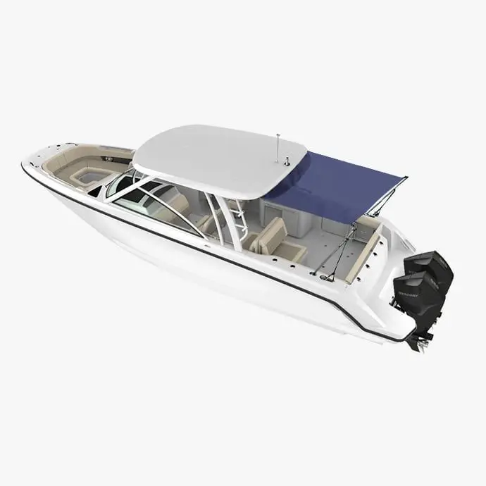 Yacht ship T-shaped roof extension awning stern shading assembly