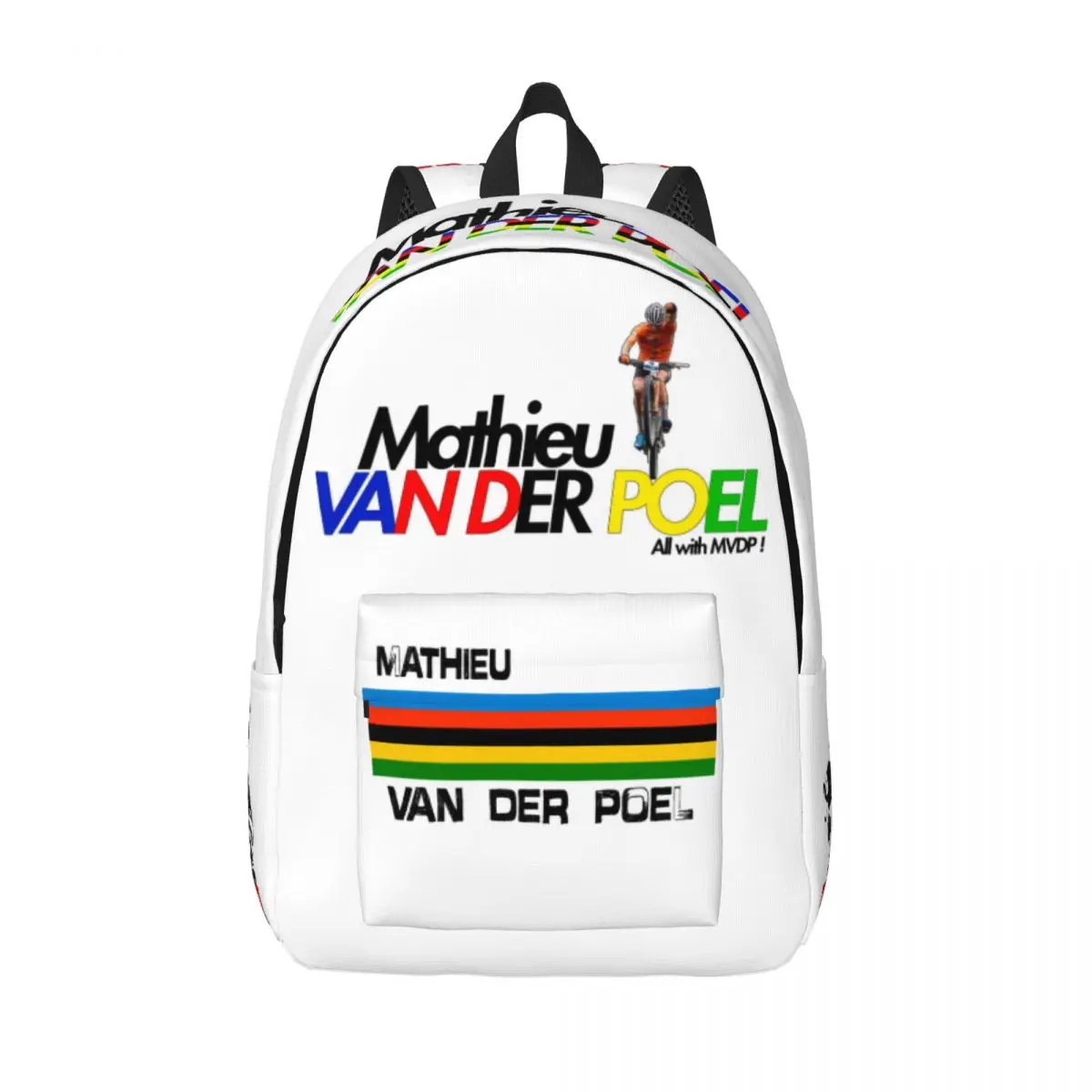 Mathieu Van Der Poel Casual Backpack Outdoor Student Work MVDP Celebration Gesture Daypack for Men Women Laptop Shoulder Bag