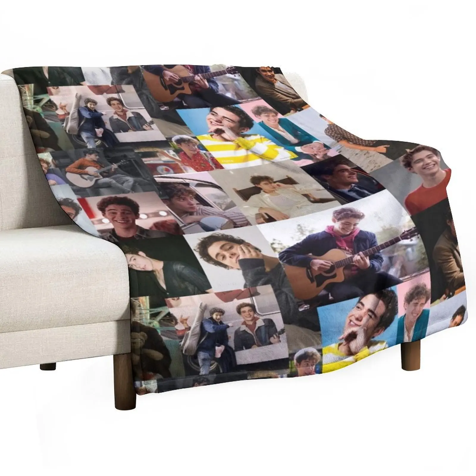 بطانية جوشوا باسيت كولاج رمي كبيرة جدًا للمصممين أفكار هدايا عيد الحب بطانيات منقوشة