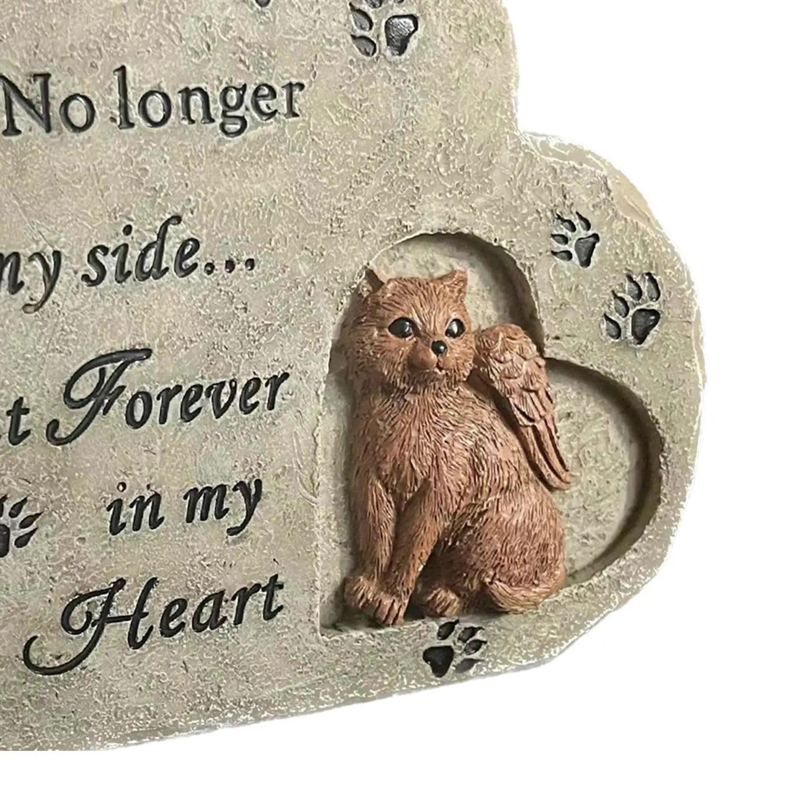 Cat Memorial Stone Weatherproof Decorations Loss of Dog Gift Gravestone Pet Tombstone for Lawn Outdoor Outside Flowerbed Garden - view 2