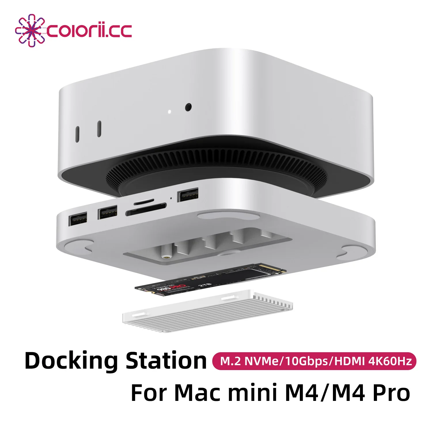 

Mac mini M4 Dock Stand with 4K@60 HDMI 4TB M.2 NVMe SSD Enclosure Mac mini Hub for Mac mini M4 Pro 2024