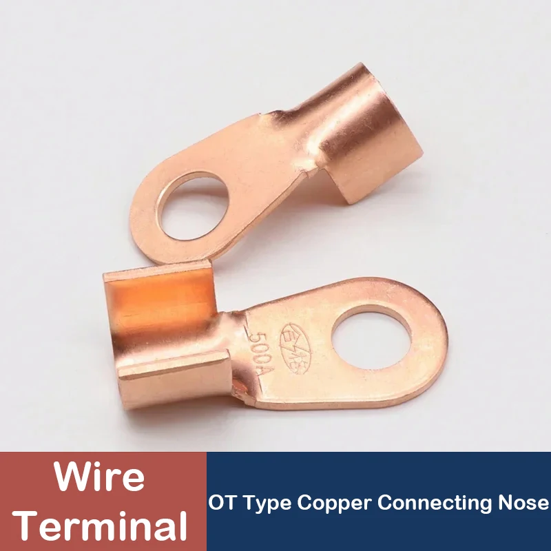 

Copper Wire Terminal OT Type 3A 5A 10A 20A 30A 40A 50A 60A 80A 200A Bare Nose Lugs Crimp Open Mouth Naked Cable Connector Splice