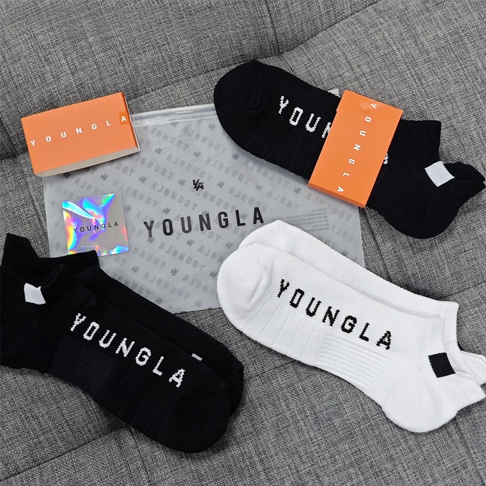 YoungLA Boat Socks for Men’s Professional Fitness Sports Socks Thickened Cushioning Soft Bottom of Towel with Comfort Breathable