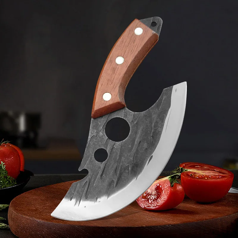 Stainless Steel Forged Kitchen Knife Meat Cleaver Boning Knife with Bottle Opener Pocket Multifunctional Knife With Knife Cover