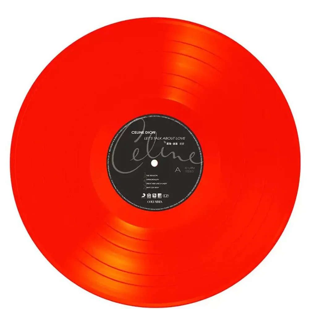 سيلين ديون ريكوردز لوف إصدار الذكرى السنوية الخامسة والعشرون My Heart Eternal Orange Gel 2LP Black Gel Record