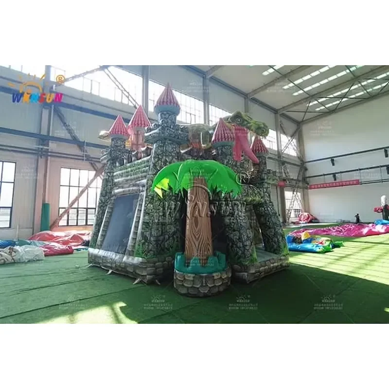 WINSUN Inflatable Pirate and Octopus Themed Combo New Design Roller coaster Themed Bouncer with Water Slide for Sale