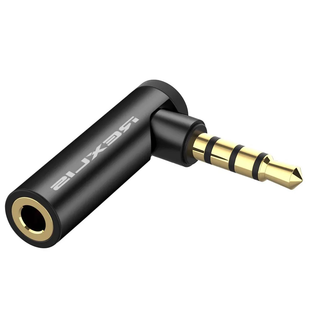 90 Degree 1/5 PCS 3.5mm Turn Headphone Microphone Audio Adapter Male-To-Female Suitable For Aple Suitable for Android Phone PC ﻿