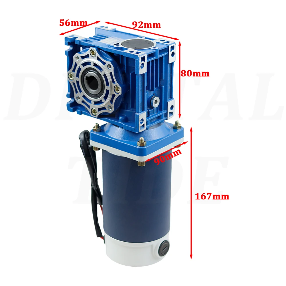RV30-RV40 DC12V / 24V 300W 9A DC Gear Motor Worm Gear Gearbox High Torque Gear Motor 1800r/min