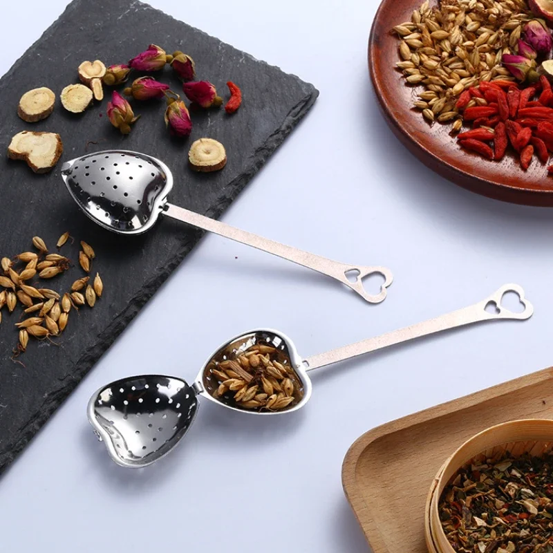 Tea Strainer Heart Shape Stainless Steel Tea Infuser Locking Spice Tea Ball Strainer Mesh Infuser Strainers Kitchen Accessories