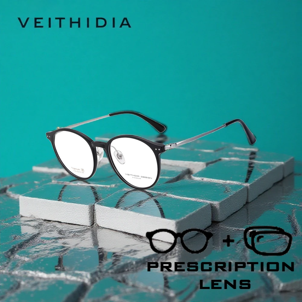 

Брендовые очки VEITHDIA по индивидуальному заказу, прогрессивные очки с защитой от синего света, оптические очки для коррекции близорукости для мужчин и женщин PJ7103