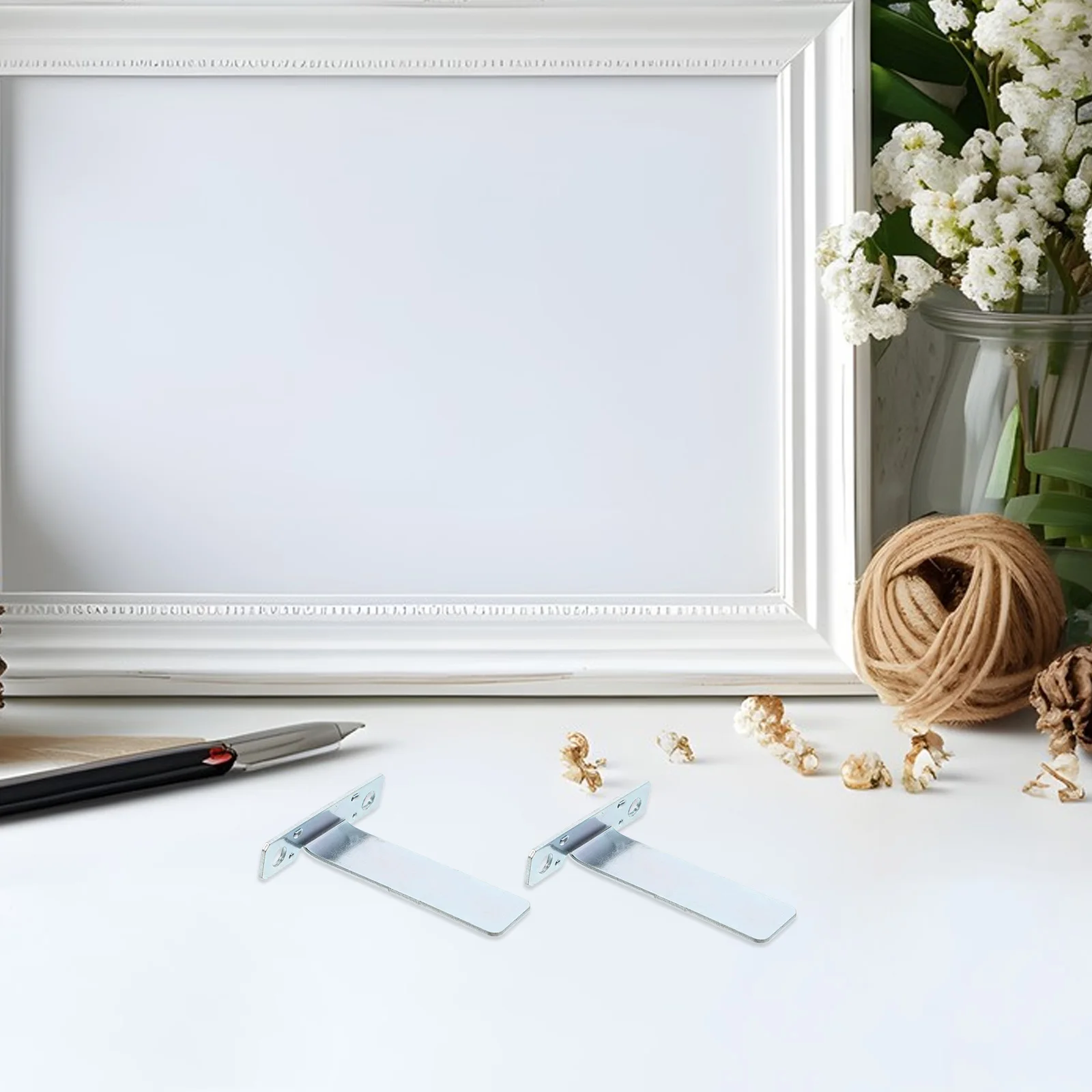 

1 set Picture Frame Easel Back Support Metal Heavy Duty For Home Office Decor Easy Install Display Stand Hardware Mounting Kit