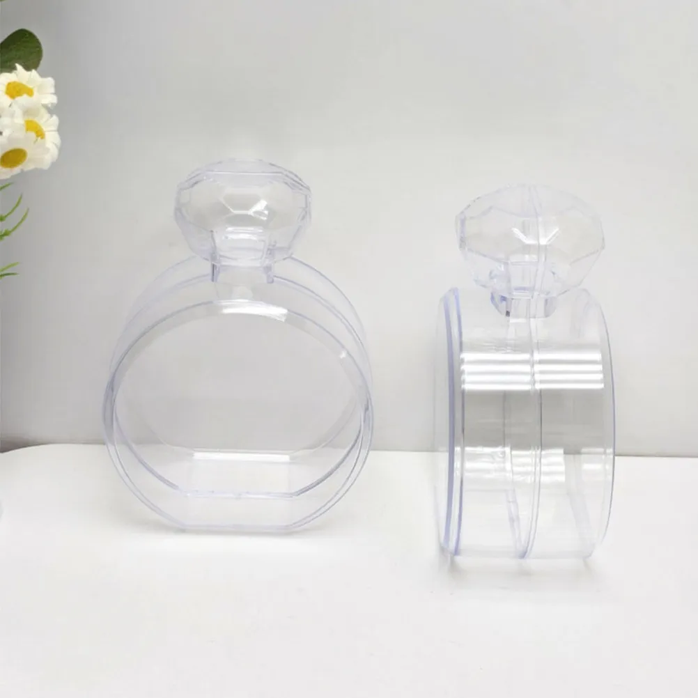 2Pcs Diamond Storage Box Creative Perfume Bottle Shape Jewelry Organizer Travel Case for Rings Earrings Bracelets DIY