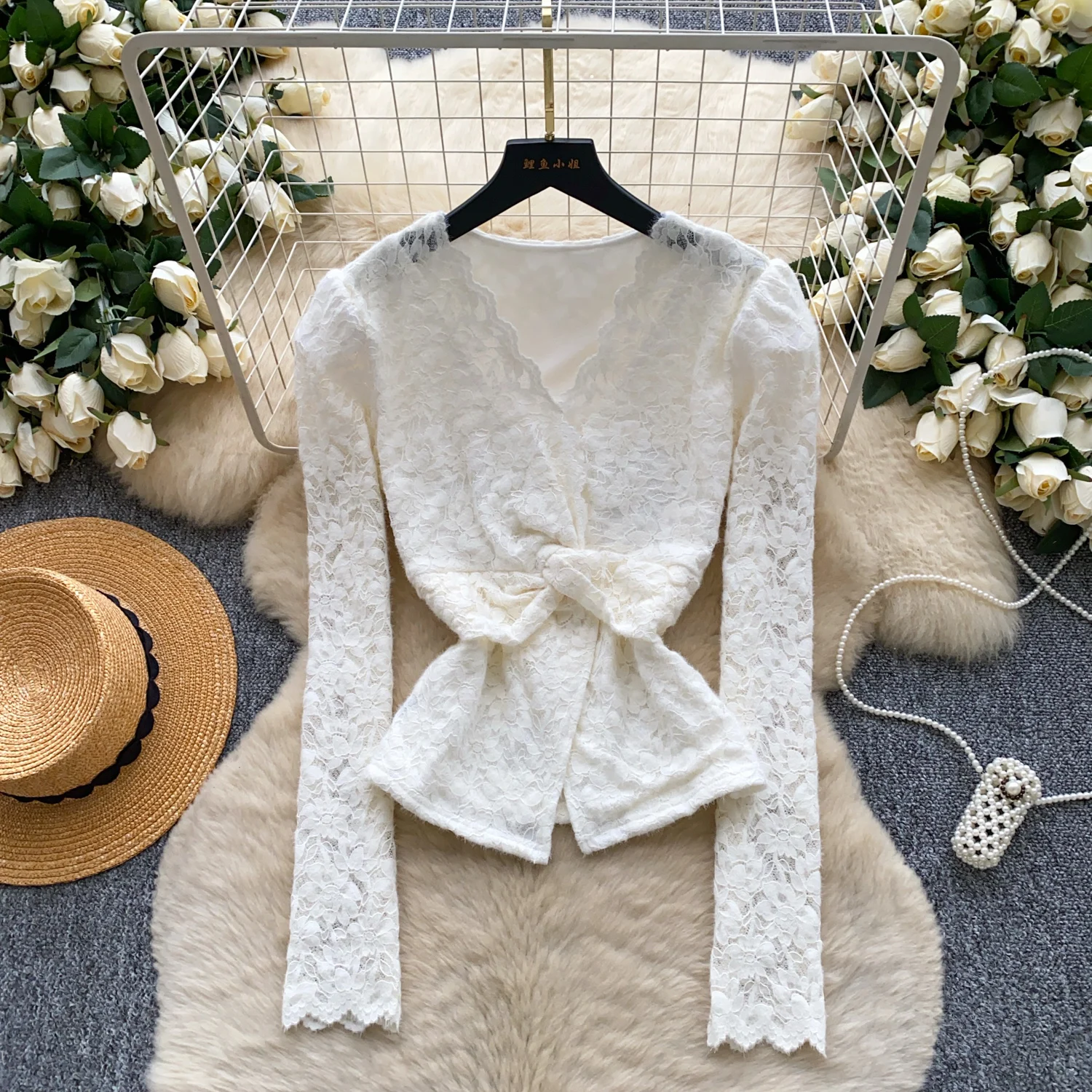 

Женские зимние флисовые кружевные топы с разрезом, рубашки Lady Sweet Twist Knot, модные толстые теплые пуловеры, женские праздничные топы для дня рождения