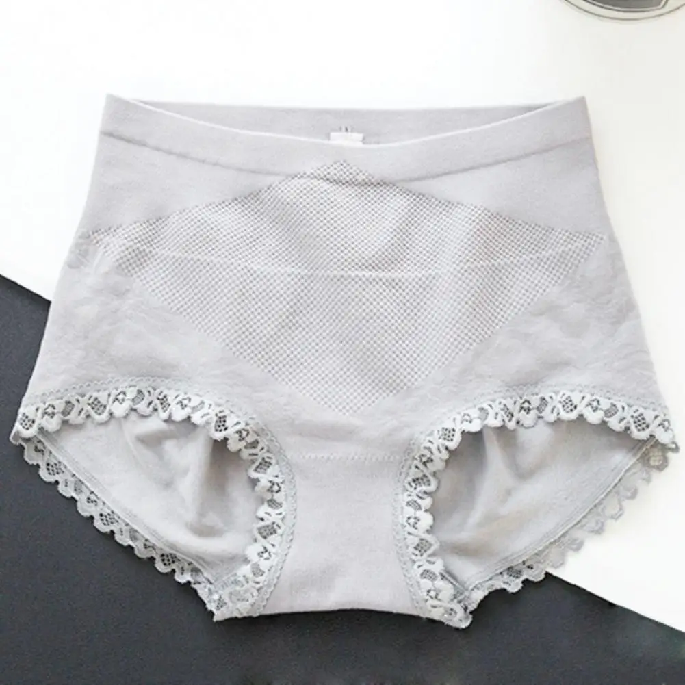 Women Panties Soft High Waisted Women Breathable Seamless Briefs Underwear Lingerie Lace Decor Quick-drying Female Underwear