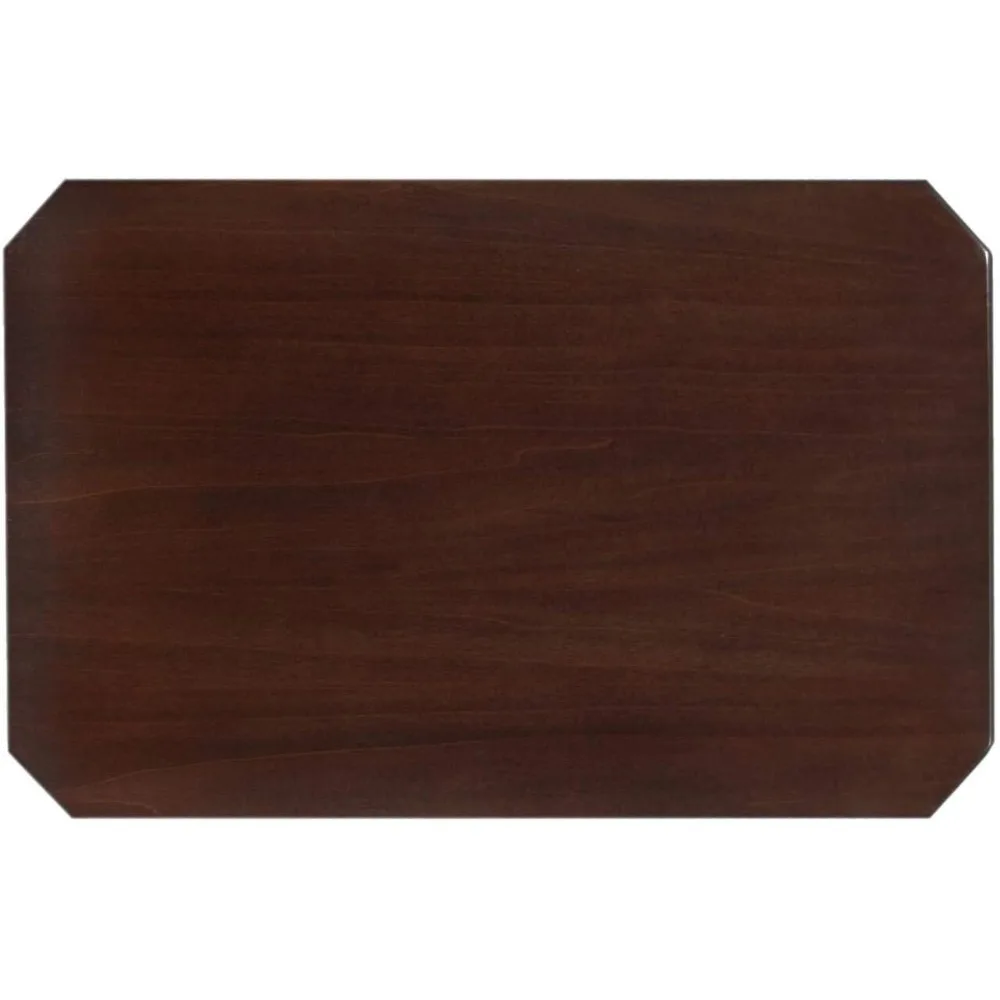 طاولة جانبية ضيقة من الخشب الصلب مع رف سفلي، سهلة التجميع، مناسبة لغرفة المعيشة أو غرفة النوم، لمسة نهائية من خشب البلوط الشوكولاتة، 24 بوصة