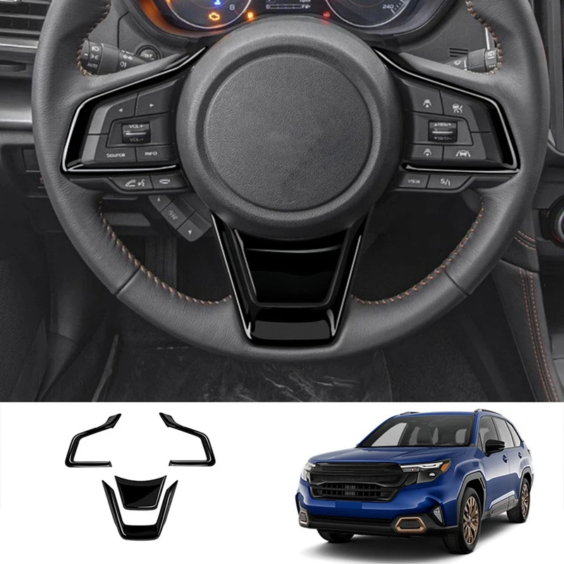 

Наклейка на накладку на руль автомобиля для Subaru Forester 2025, аксессуары для салона автомобиля, ярко-черный