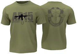 AR15 Assault Rifle US Army Green Beret T-Shirt 100% Cotton O-Neck Summer Short Sleeve Casual Mens T-shirt Size S-3XL