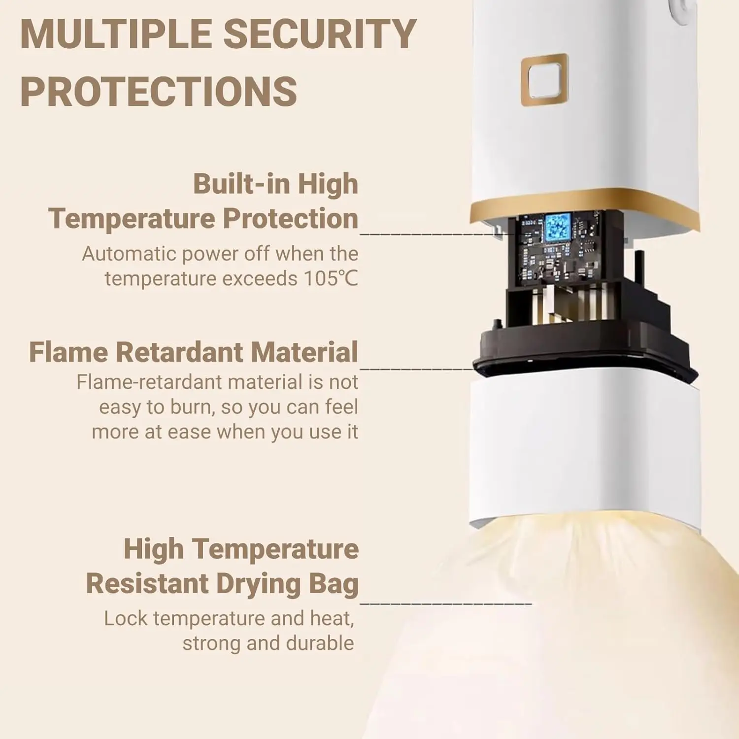 مجفف ملابس صغير محمول مع حقيبة تجفيف - مجفف كهربائي مدمج للسفر، RV، المنزل، الشقة