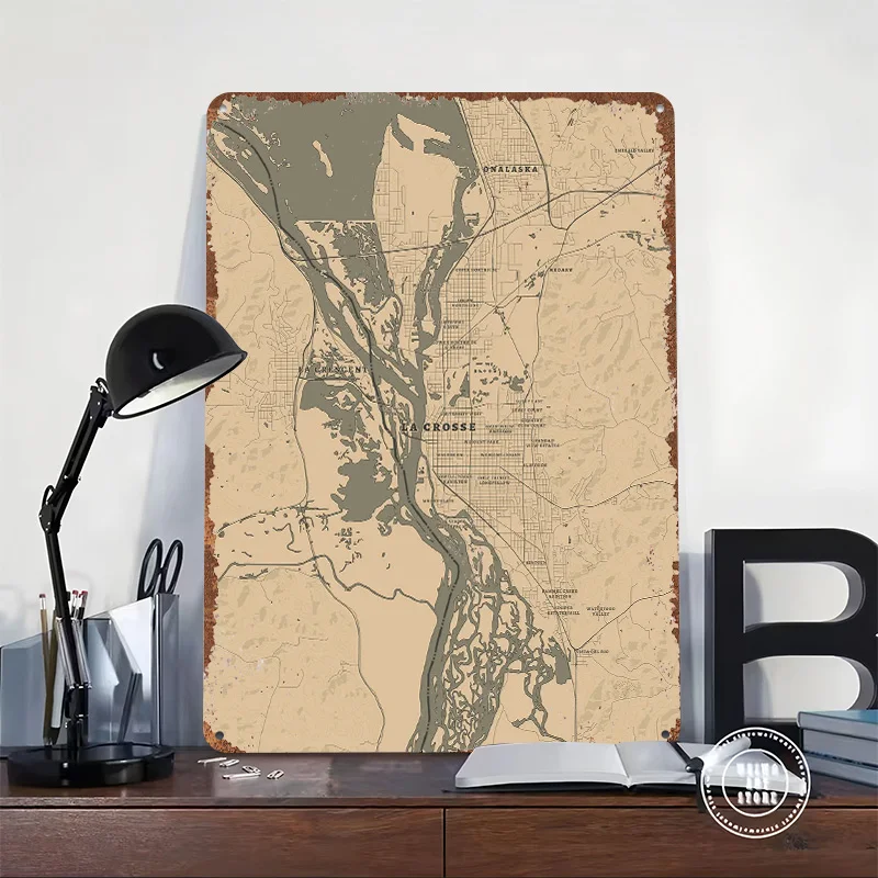 La Crosse Wisconsin Tinplate Poster Custom Wall Art Vintage Metal Signs Retro Tin Plaque for Bathroom Decor Decoration Gaming