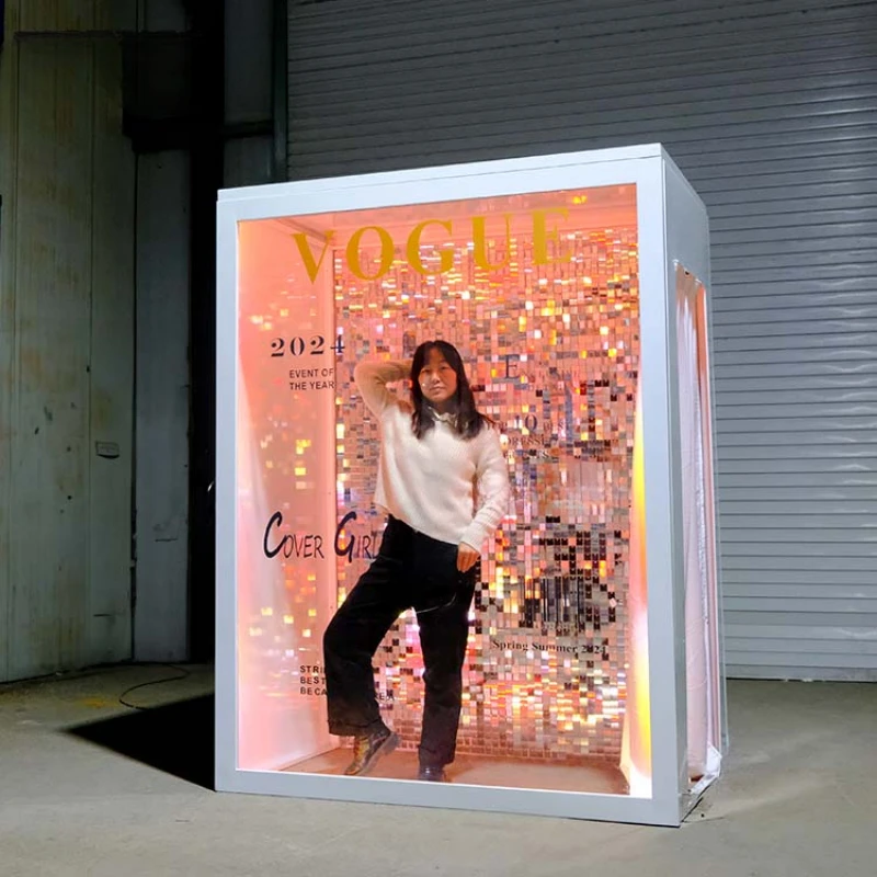 magazine photo booth box backdrop stand