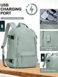 Large Travel Backpack for Women Men, Business Laptop Backpack with USB Charging Port, Casual Daypack Air Approved Business Bags