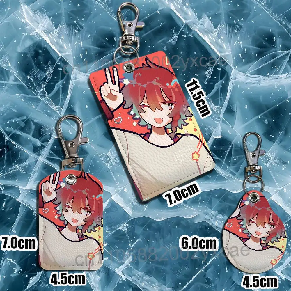 Maeno Aki Tsugino Haru ZENO Remake Leather Keychain Badge Holder with Lanyard - ID/Access Card Holder, Key Ring Accessory view 3